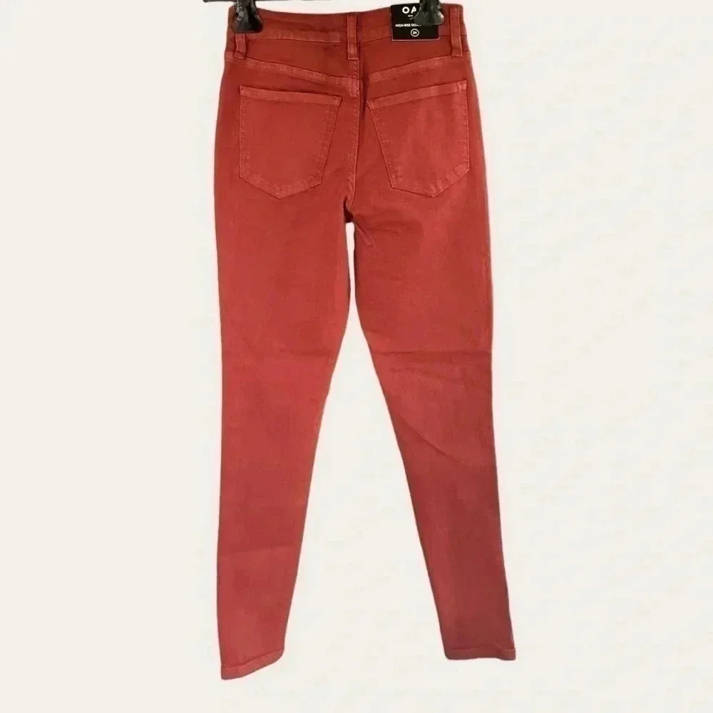 OAT New York Women's Size 24 High Rise Skinny Ankle Jeans in Rust